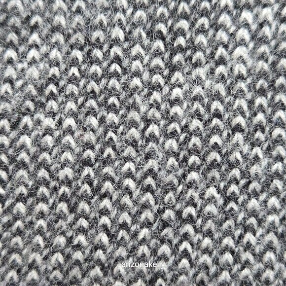 {{{Thick}}} Cashmere Wrap Birdseye Knit Black & White Symphony - Picture 7 of 14